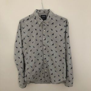 Bonobos Slim Fit Button Down Shirt w/ deer pattern